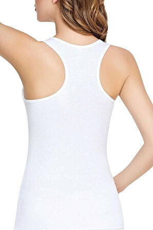 Kadın Beyaz Likralı Pamuk Sporcu Atlet