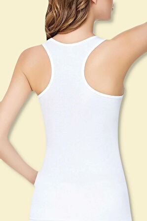 Kadın Beyaz 2'Li Paket Likralı Pamuk Sporcu Atlet