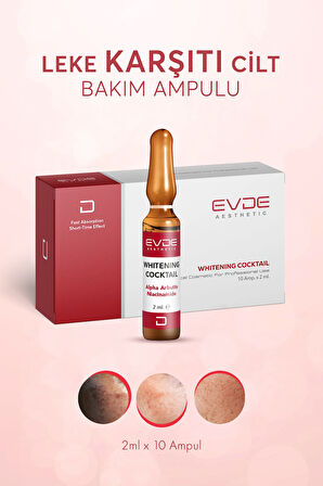 Whitening Cocktail Leke Görünümünü Azaltmaya Yardımcı Aydınlatıcı Serum (Niacinamide + Alpha Arbutin) 2ml x 10