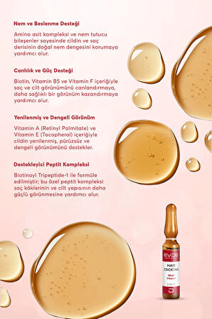 Multi Vitamin Hair Cocktail Dökülme Karşıtı Saç/Kaş Bakım Serumu 2ml x 10 Ampul (Vitamin Kompleksi + Peptid İçerikli)