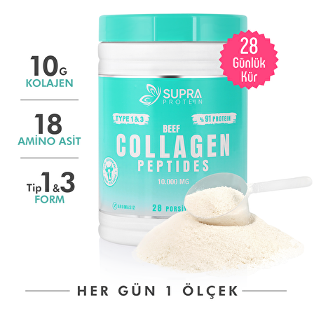 Supra Protein Beef Collagen 280 Gr Hidrolize Toz Kolajen Peptid