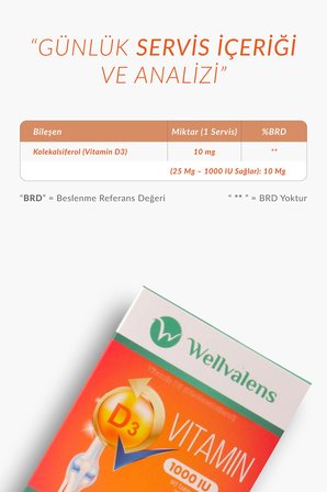 D3 Vitamini 1000 IU 90 Tablet Günlük D Vitamini Takviyesi