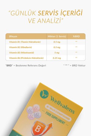 B Well Compound B1 B2 B3 B6 Vitaminleri İçeren 90 Tablet