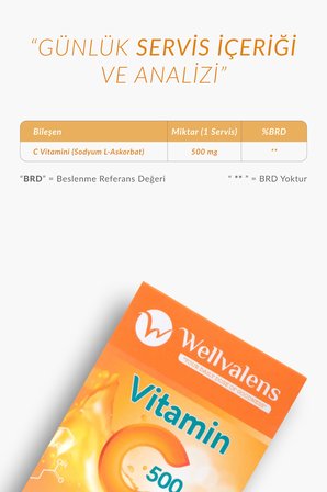 C Vitamini 500 mg 30 Tablet Günlük Kullanım İçin Dengeli Formül