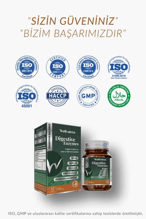 Wellvalens Sindirim Enzimleri Vitamin Mineral 30 Tablet