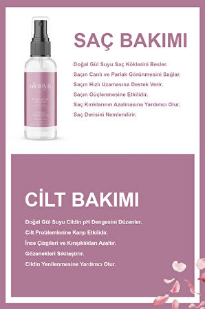 Alonya Pure Rose Saf Gül Hidrosolü Aydınlatıcı Gözenek Sıkılaştırıcı ve Nemlendirici Tonik 150 Ml