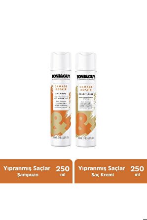 Toni & Guy Damage Repair Yıpranmış Saçlar Için Şampuan 250ML + Saç Kremi 250ML 2li Set