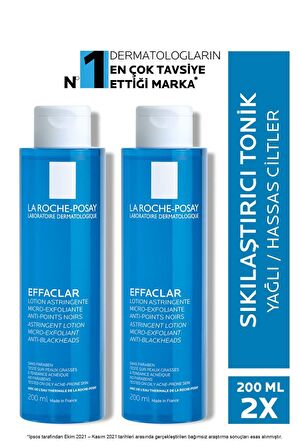 La Roche Posay Effaclar Akneye Eğilimli ve Yağlı Ciltler İçin Sıkılaştırıcı Parabensiz Akne Tonik  2x200 ml 