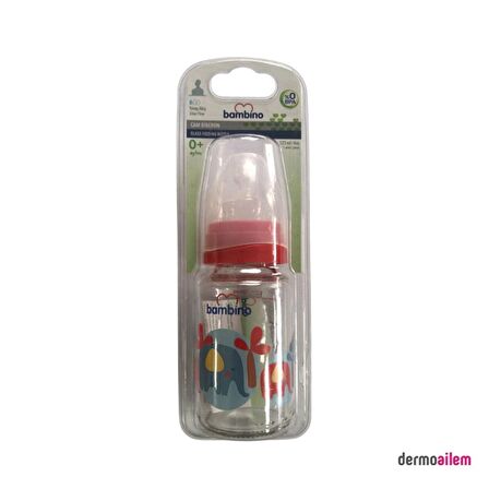 Bambino Cam Biberon 125 Ml Kırmızı B011