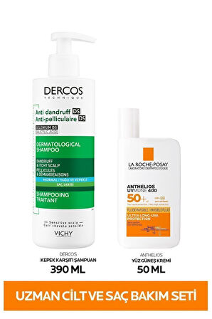 La Roche Posay Uzman Saç ve Cilt Bakım Seti: Anthelios Yüz Güneş Kremi 50 Ml & Dercos Kepek Karşıtı Şampuan 390 Ml