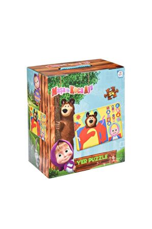 Laço Maşa Ile Koca Ayı 24 Parça Yer Puzzle