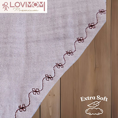 2'li Paket Premium %100 Pamuk Ekstra Soft 2 Kat Müslin Bebek Fuları Salya & Mama Önlüğü 3 Çıtçıtlı - Dream + Pinkone