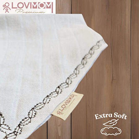 2'li Paket Premium %100 Pamuk Ekstra Soft 2 Kat Müslin Bebek Fuları Salya & Mama Önlüğü 3 Çıtçıtlı - Star + Bright