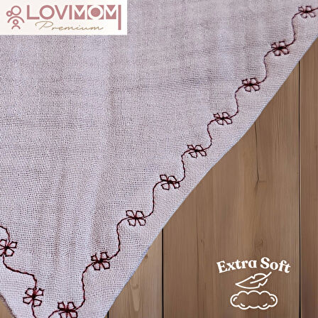 2'li Paket Premium %100 Pamuk Ekstra Soft 2 Kat Müslin Bebek Fuları Salya & Mama Önlüğü 3 Çıtçıtlı