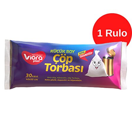 Vioraplast Küçük Boy Çöp Torbası 40x50 cm. 1 Rulo