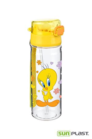 Sağlıklı Polikarbon Tweety Matara 500 ML, Smart Kilitli Pipetli Matara, Okula Hazırlık Suluk