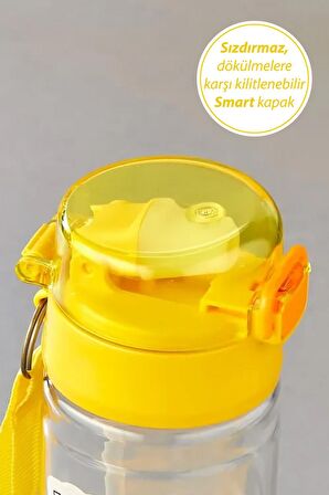 Sağlıklı Polikarbon Tweety Matara 500 ML, Smart Kilitli Pipetli Matara, Okula Hazırlık Suluk