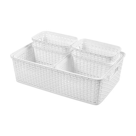 Tuffex Rattan Organizer Sepet Set 7 Parça