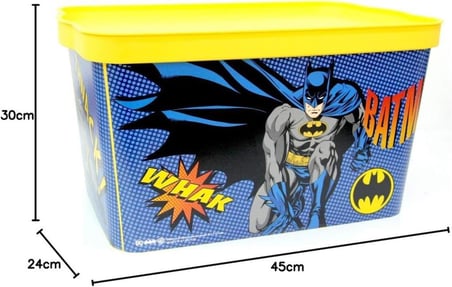 Tuffex Batman Lisanslı 24 Litre Hazneli Kapaklı Oyuncak Kutusu ve Organizatör