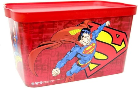 Tuffex Superman Lisanslı 24 Litre Hazneli Kapaklı Oyuncak Kutusu ve Organizatör