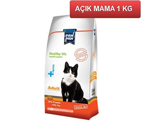 Paw Paw Balıklı Kedi Maması 1 Kg AÇIK