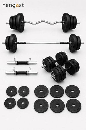 Z Barlı Halter Seti ve Dambıl Seti Ağırlık Fitness Vücut Geliştirme Seti