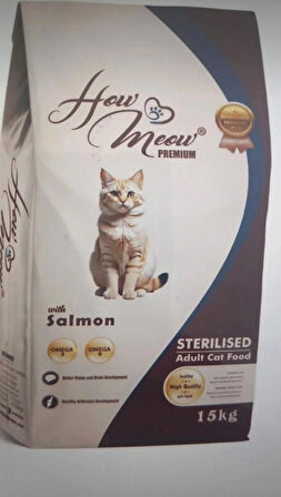 how&meow HOW&MEOW YETİŞKİN KEDİ MAMASI STERILISED SOMONLU 15KG