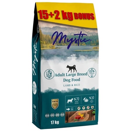 MYSTİC AZ TAHILLI YETİŞKİN KÖPEK MAMASI KUZULU 15+2 KG