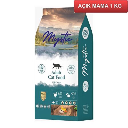 Mystic Tavuklu Düşük Tahıllı Yetişkin Kedi Maması 1 Kg AÇIK