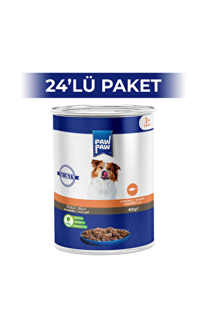 Jelly Somonlu Yetişkin Köpek Konserve Maması 400 gr 24 Adet