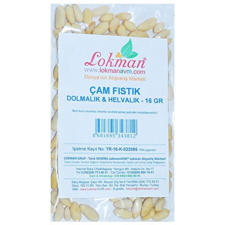 LokmanAVM LokmanAVM Dolmalık Helvalık İthal Çam Fıstık 16 Gr Paket