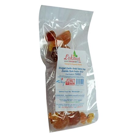 Doğal Zamk-ı Arabi Sakızı Tane Arap Zamkı Gum Arabic 100Gr Paket