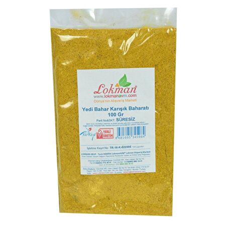 Doğal Yedi Bahar Karışık Baharatı 7 Çeşit Baharat Karışımı 100Gr