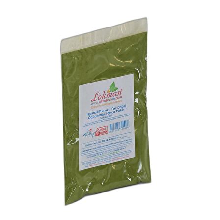 Doğal Öğütülmüş Ispanak Kurusu Ispanak Tozu 100 Gram Paket