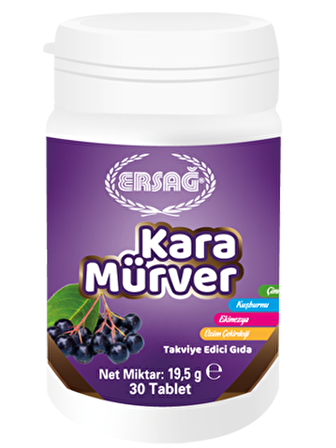 Ersağ Kara Mürver Gıda Takviyesi (30 Tablet) 19,5 Gr.