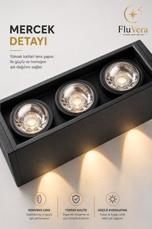 Gün Işığı PİLLİ 12W LED Duvar Apliği Siyah | Çift Yönlü Işık | | Modern Dekoratif Aydınlatma3 LED | | İç & Dış Mekan Duvar Lambası