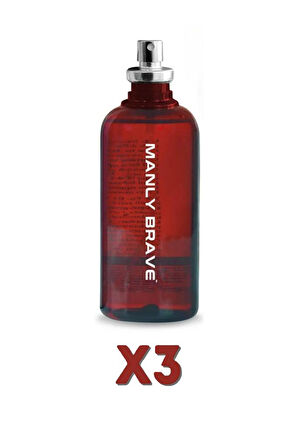 Manly Brave EDC 125 Ml Erkek Parfüm 3 Adet