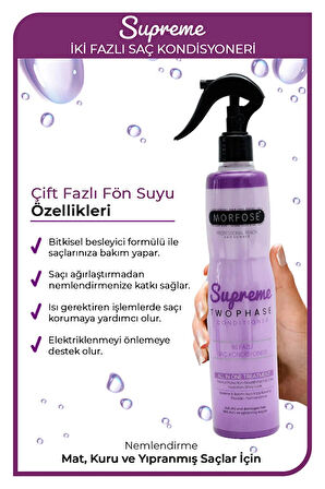 Çift Fazlı Supreme Fön Suyu 400 ml - Mat, Kuru ve Yıpranmış Saçlar