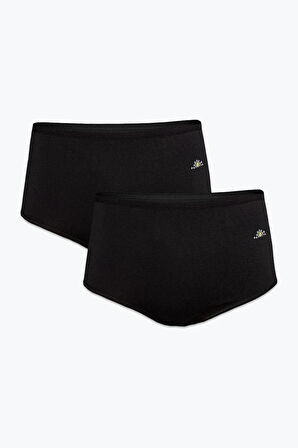 Kadın 6 Lı Paket Beyaz Modal Yüksek Bel Slip Külot 6gg1851