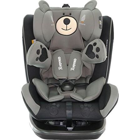 Yoyko Bear 360 ° Dönebilir Yatabilir 0-36 Kg Oto Koltuğu ISOFIX/SIP/LATCH - Gri