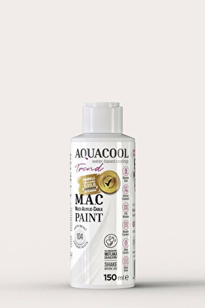Aquacool Trend Su Bazlı Akrilik Dönüşüm Boyası 104 Antik Beyaz 150ml