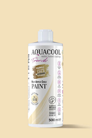 Aquacool Trend Su Bazlı Akrilik Dönüşüm Boyası RAL 1015 Açık Fildişi 500ml