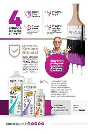 Aquacool Trend Su Bazlı Akrilik Dönüşüm Boyası RAL 1015 Açık Fildişi 500ml