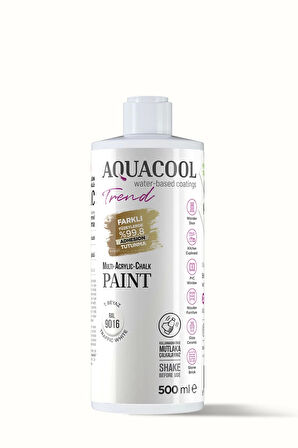 Aquacool Trend Su Bazlı Akrilik Dönüşüm Boyası RAL 9016 Trafik Beyaz 500ml