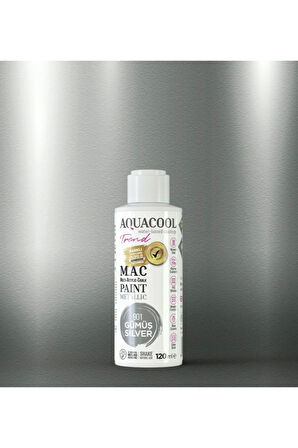 Aquacool Trend Su Bazlı Akrilik Dönüşüm Boyası Metalik Renk 901 Gümüş 120ml