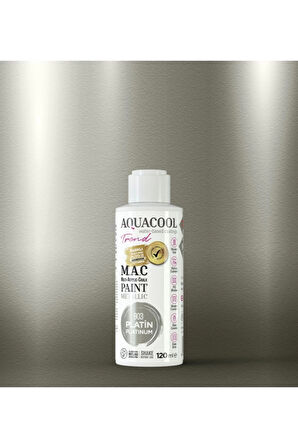 Aquacool Trend Su Bazlı Akrilik Dönüşüm Boyası Metalik Renk 903 Platin 120ml