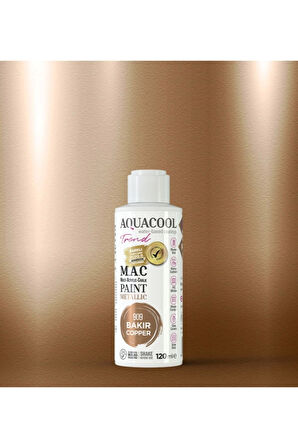 Aquacool Trend Su Bazlı Akrilik Dönüşüm Boyası Metalik Renk 909 Bakır 120ml