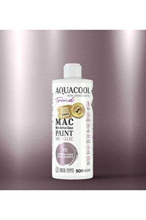 Aquacool Trend Su Bazlı Akrilik Dönüşüm Boyası Metalik Renk 910 Pembe Kuvars 500ml