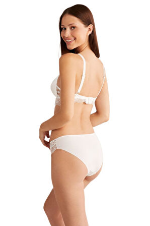 Kom Bridal Dantelli Üçgen Ekru Sütyen 