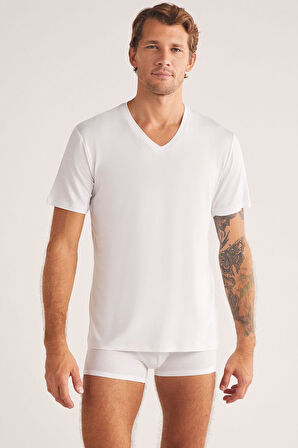 Kom Emilio V Yaka Modal Erkek Tshirt Byz